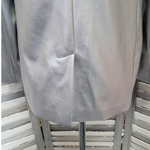 Women's Button Up Faux Leather Blazer Jacket | a new day | X Small - Picture 8 of 12